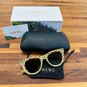 NEW - KREWE Ellie Sunglasses in Yuzu Checkerboard Pattern